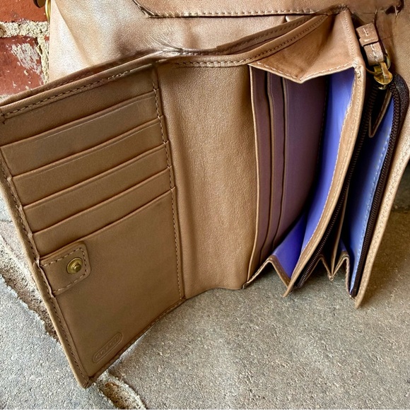 Coach Ashley Shimmery soft leather convertible Satchel Handbag & Wallet Set 2011 - Picture 9 of 10